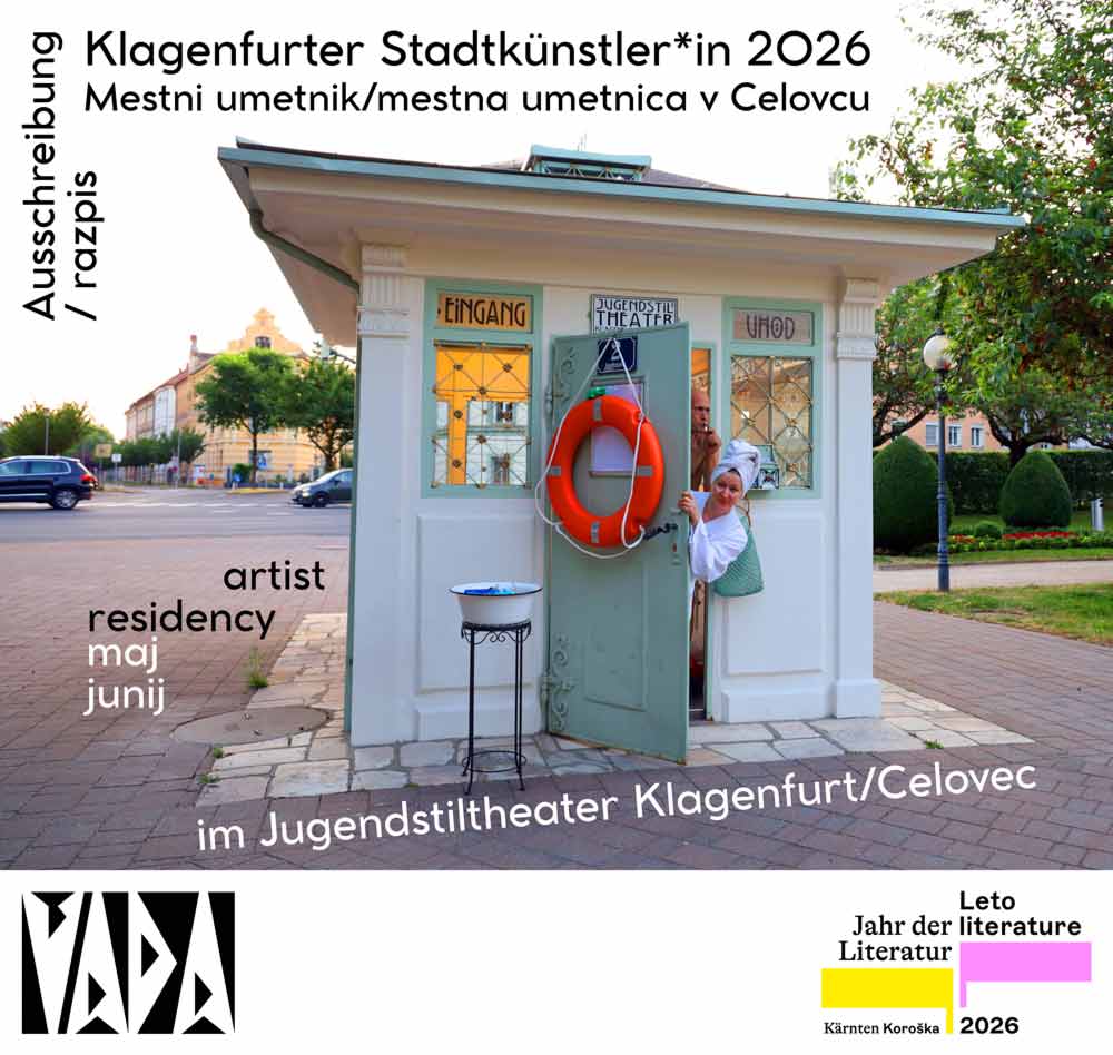 Ausschreibung/razpis Stadtk&uuml;nstler*in 2026 im Jugendstiltheater Klagenfurt/Celovec